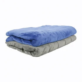 Couverture lesté 100 x 150 cm - 3 kg - bleu/gris foncé