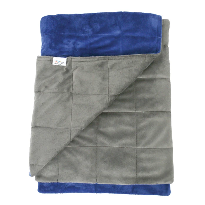 Couverture lesté 100 x 150 cm - 3 kg - bleu/gris foncé