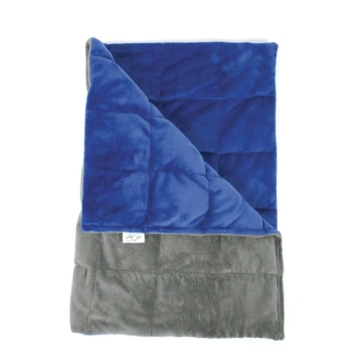 Couverture lestée 50 x 70 cm - 2 kg - bleu/gris foncé