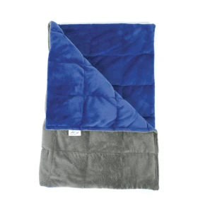 Couverture lestée 50 x 70 cm - 2 kg - bleu/gris foncé