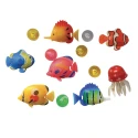 Lot de 6 billes et 6 poissons pour colonne à bulles