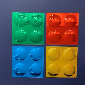 Miroirs sensoriels convexes colorés – lot de 4