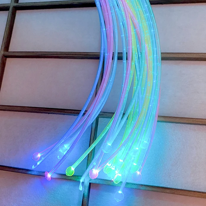 Fibres optiques lumineuses – 50 brins UV colorés