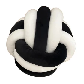 Coussin nœud - noir et blanc