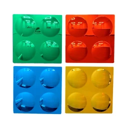 Miroirs sensoriels convexes colorés – lot de 4