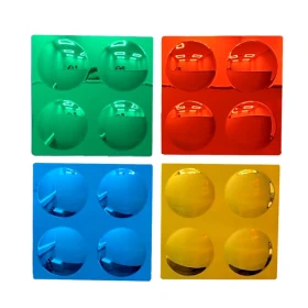 Miroirs sensoriels convexes colorés – lot de 4