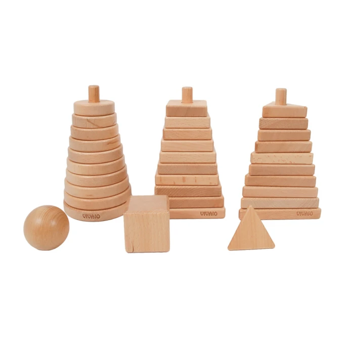 Jeu d'encastrement en bois - 3 formes