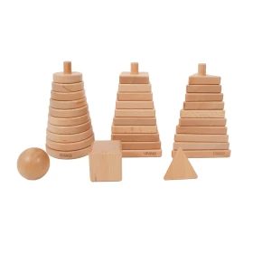 Jeu d'encastrement en bois - 3 formes