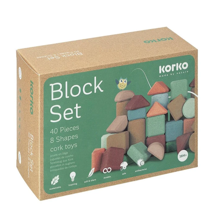 Coffret de blocs de construction en liège – par 40