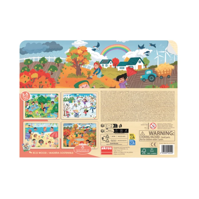 Lot de 4 puzzles les quatre saisons et un monde durable