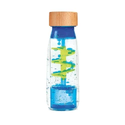 Bouteille sensorielle spirale bleue