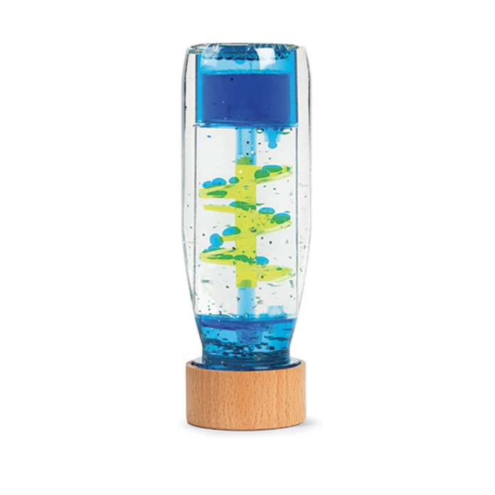 Bouteille sensorielle spirale bleue