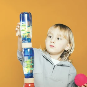 Bouteille sensorielle spirale bleue