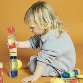 Bouteille sensorielle spirale bleue