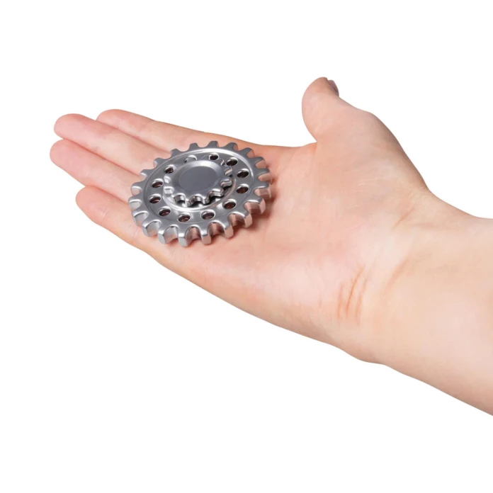 Fidget gear spinner métallique
