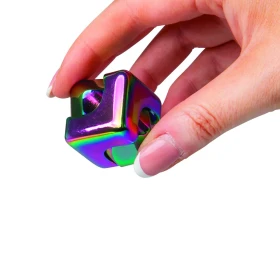 Fidget cube métallique rotatif