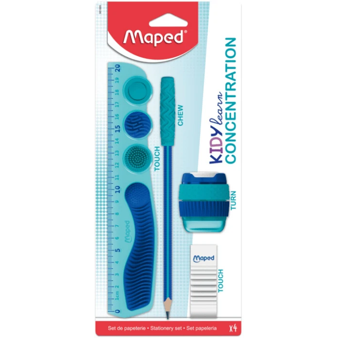 Kit de fournitures scolaires concentration - 4 pièces