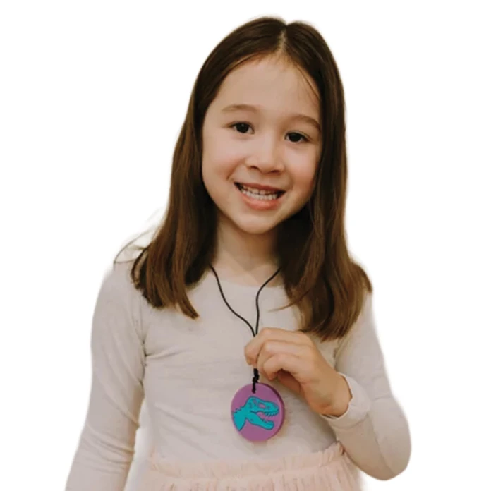 Collier dino - violet et vert