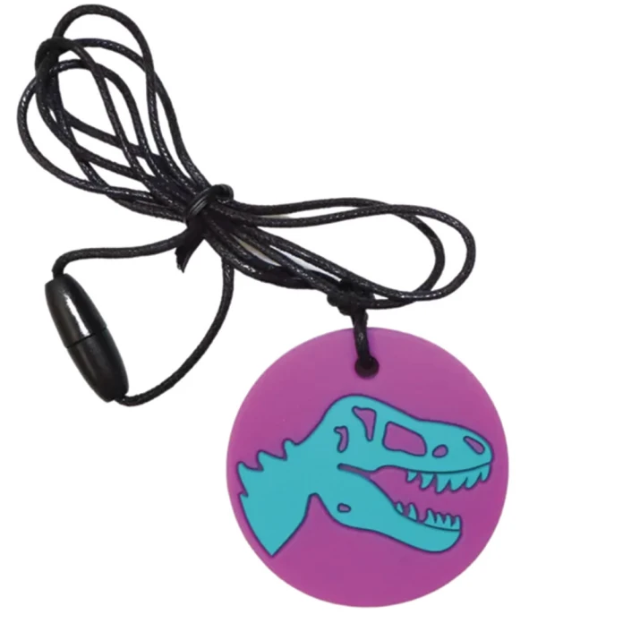 Collier dino - violet et vert
