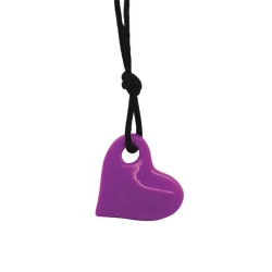 Collier cœur - raisin violet