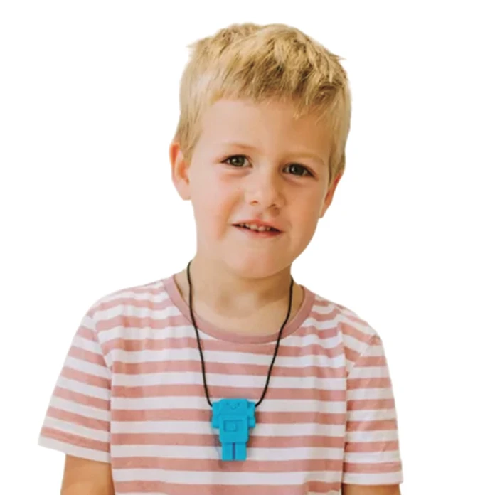 Collier robot bleu hawaiien
