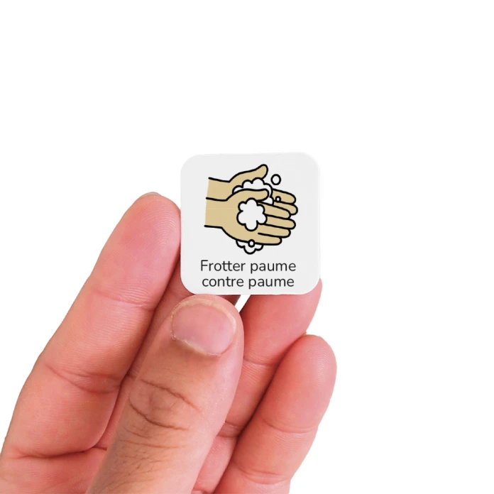 18 pictogrammes - Se laver les mains - Style kawaii