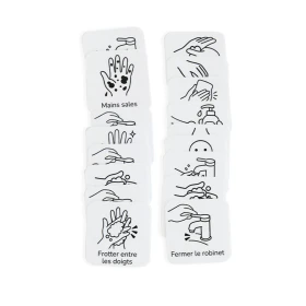 18 pictogrammes - Se laver les mains - Style épuré