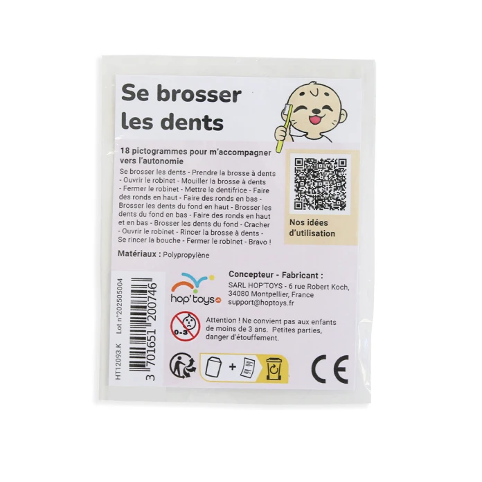 18 Pictogrammes - Se brosser les dents - Style kawaii