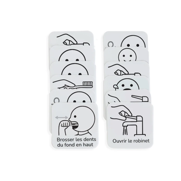 18 Pictogrammes - Se brosser les dents - Style épuré