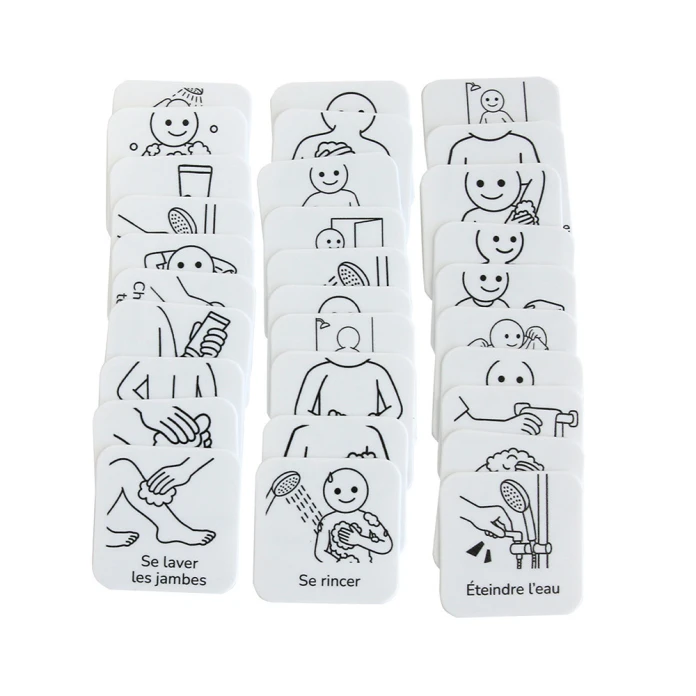 30 pictogrammes - Se doucher - Style épuré