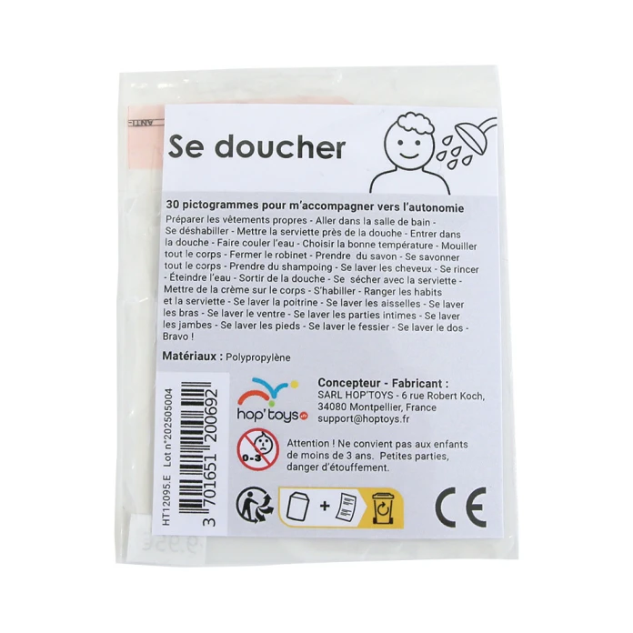 30 pictogrammes - Se doucher - Style épuré