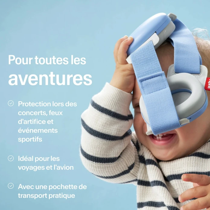 Casque antibruit bébé - bleu ciel
