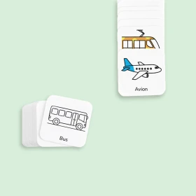 18 pictogrammes - Moyens de transport-kawaii