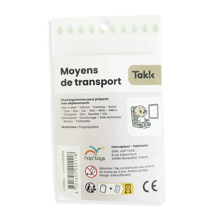18 pictogrammes - Moyens de transport-kawaii
