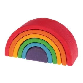 Arc-en-ciel en bois multicolore - 17 cm (6 pièces)
