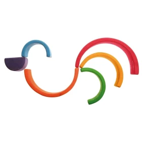 Arc-en-ciel en bois multicolore - 17 cm (6 pièces)
