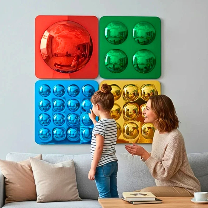 Miroirs convexes colorés assortis par 4