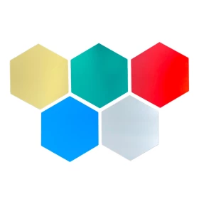 Miroirs colorés hexagonaux par 5