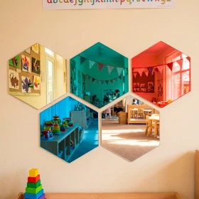 Miroirs colorés hexagonaux par 5