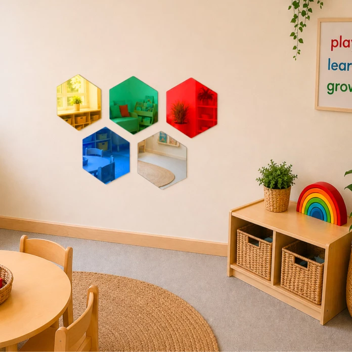 Miroirs colorés hexagonaux par 5